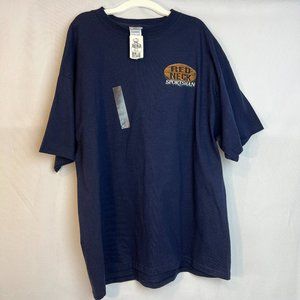 Men's Red Neck Sportsman Navy Blue FishingT-Shirt Sz XL Buck Wear Medium Weight